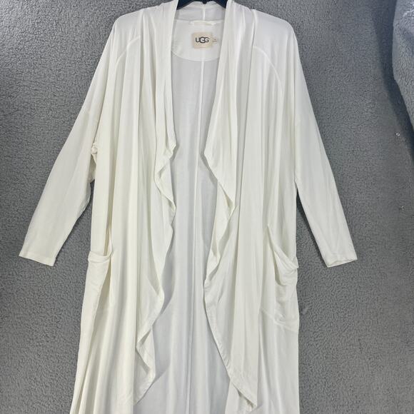 UGG Womens Cardigan Sweater Sz Medium / Large Cream Soft Stretch Lagenlook - Picture 11 of 13